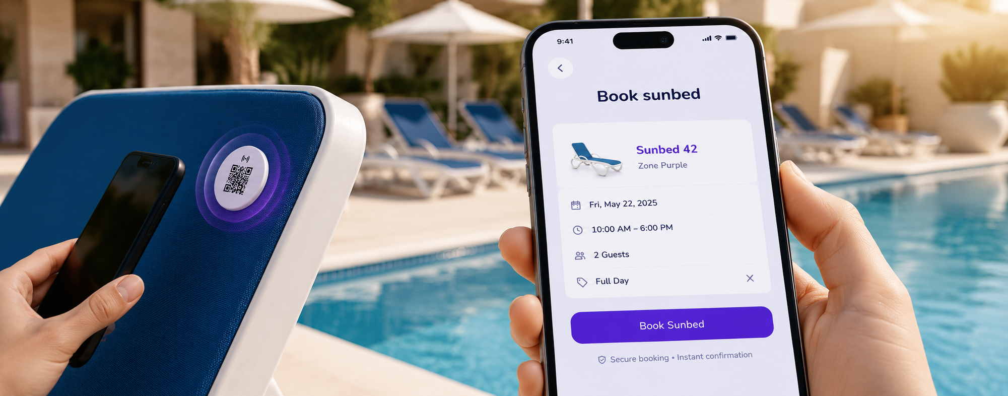 ReservSpot NFC + QR sunbed tag